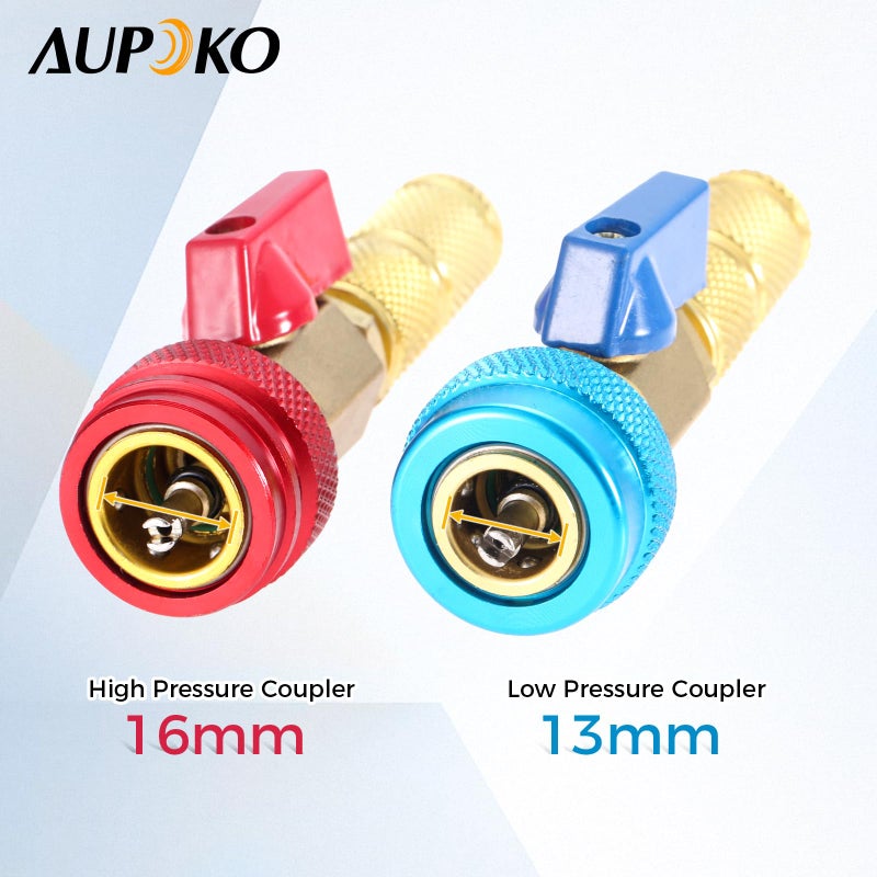 Aupoko R134A Valve Core Quick Remover Installer, High Low Pressure Valve Core Remover Tools Kit for R13A Refrigerant Air Conditioner System - Image 2